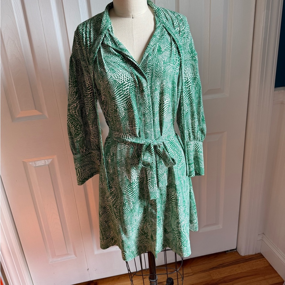 Topshop Green Patterned Dress